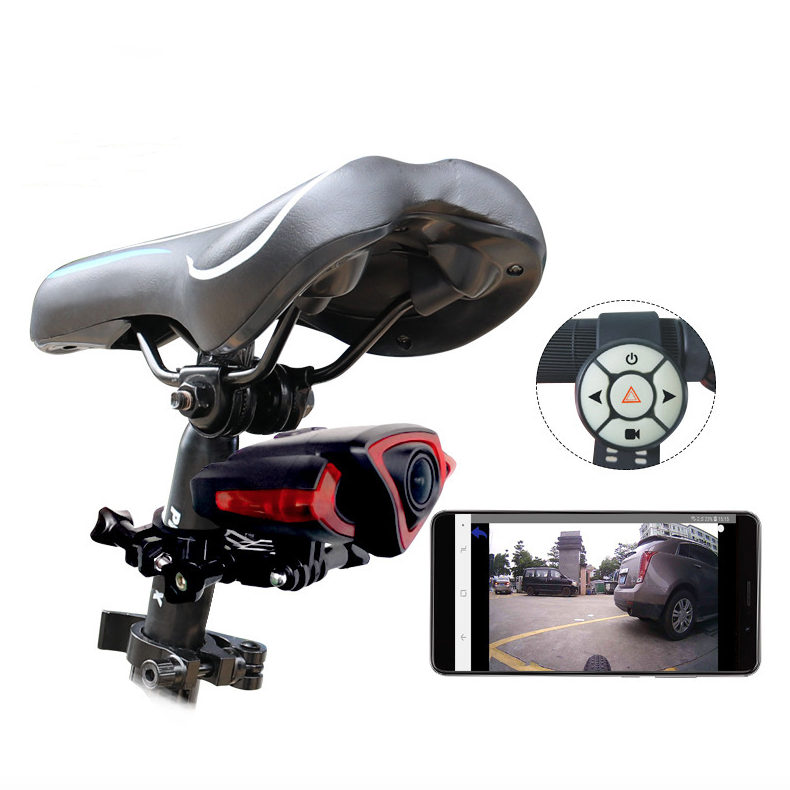 Registratore luce posteriore per bicicletta con fotocamera 1080P e telecomando wireless intelligente a doppia funzionalità per la sicurezza in bicicletta