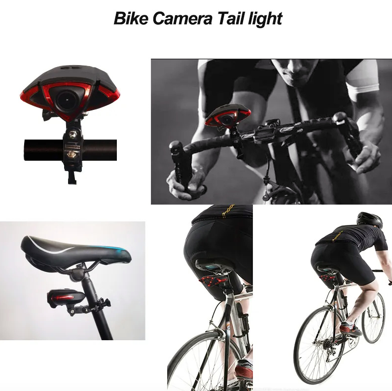 Registratore luce posteriore per bicicletta con fotocamera 1080P e telecomando wireless intelligente a doppia funzionalità per la sicurezza in bicicletta