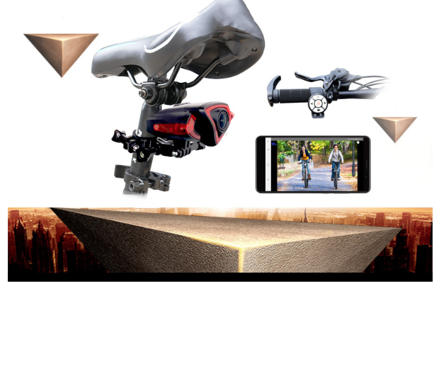 Registratore luce posteriore per bicicletta con fotocamera 1080P e telecomando wireless intelligente a doppia funzionalità per la sicurezza in bicicletta