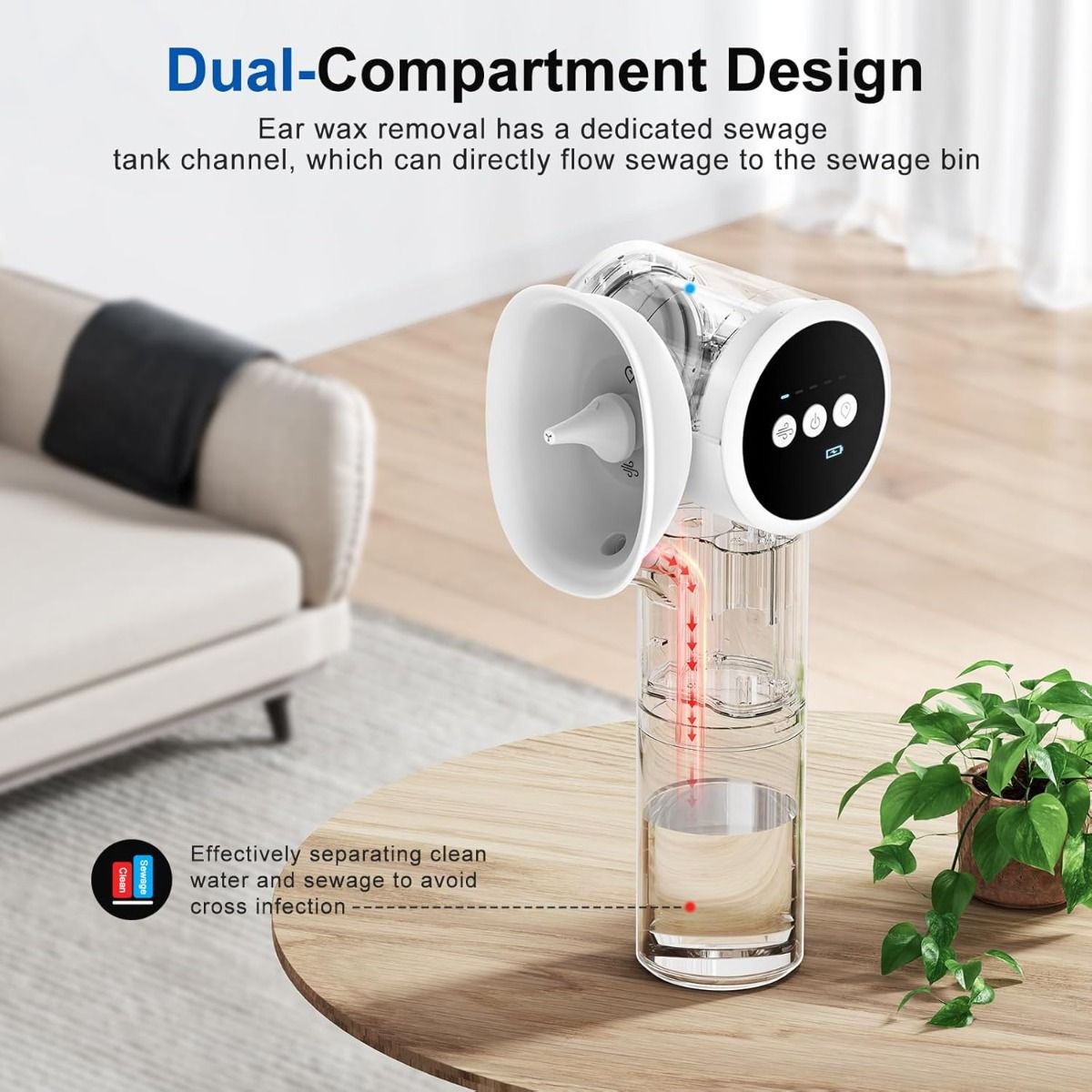 Electric Ear Cleaner with 5 Pressure Settings and Mild Drying