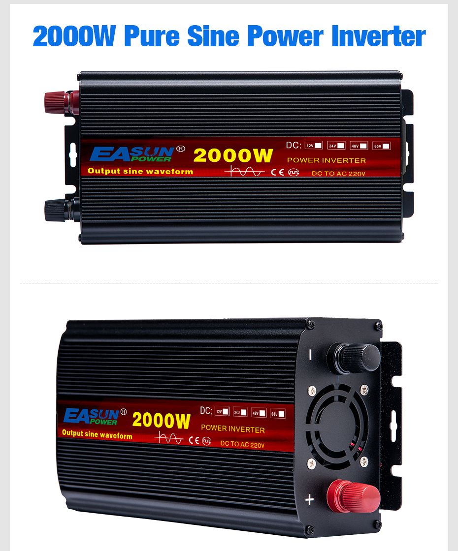 EASUN Inverter di potenza a onda sinusoidale pura da 2000W a 5000W - Convertitore DC-AC ad alte prestazioni per uso domestico e all'aperto