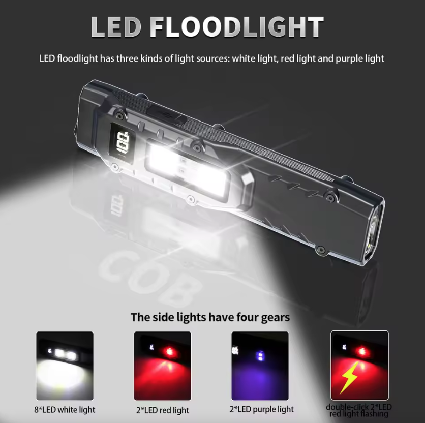 NiteBeam EDC29 Torcia LED in lega di alluminio ultra-sottile, torcia LED EDC ricaricabile, luce da lavoro COB portatile