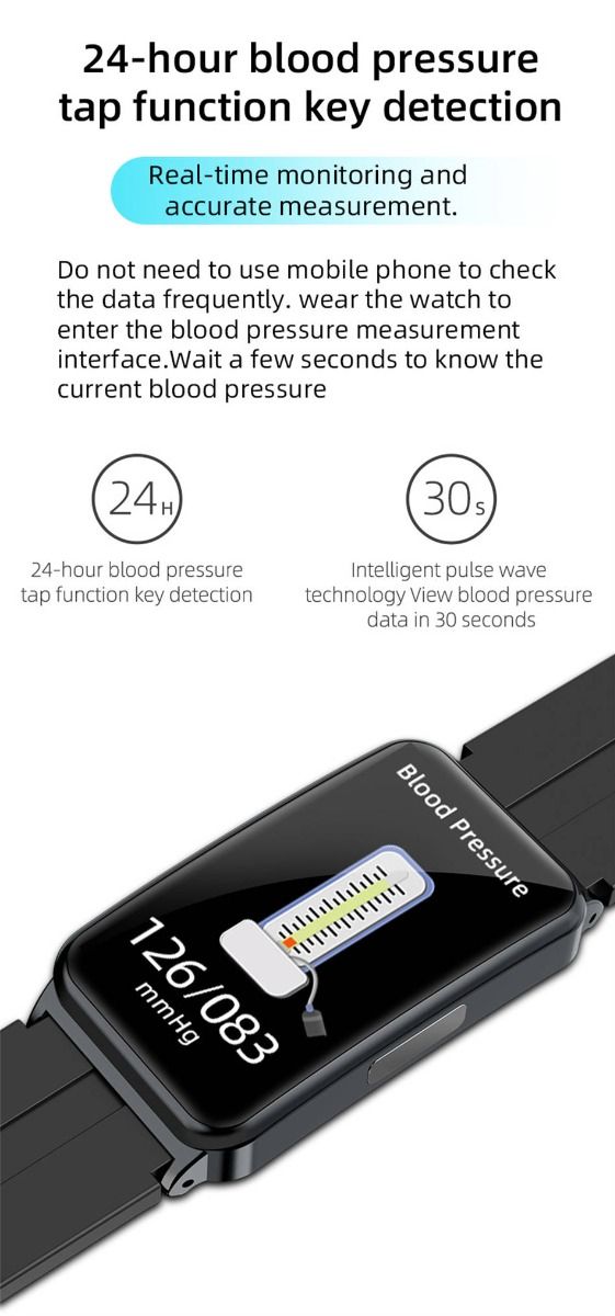 EP01 Smartwatch Bracciale Fitness Tracker: Glucosio, ECG, HRV, Cardio, Temp. 1.47" HD Impermeabile