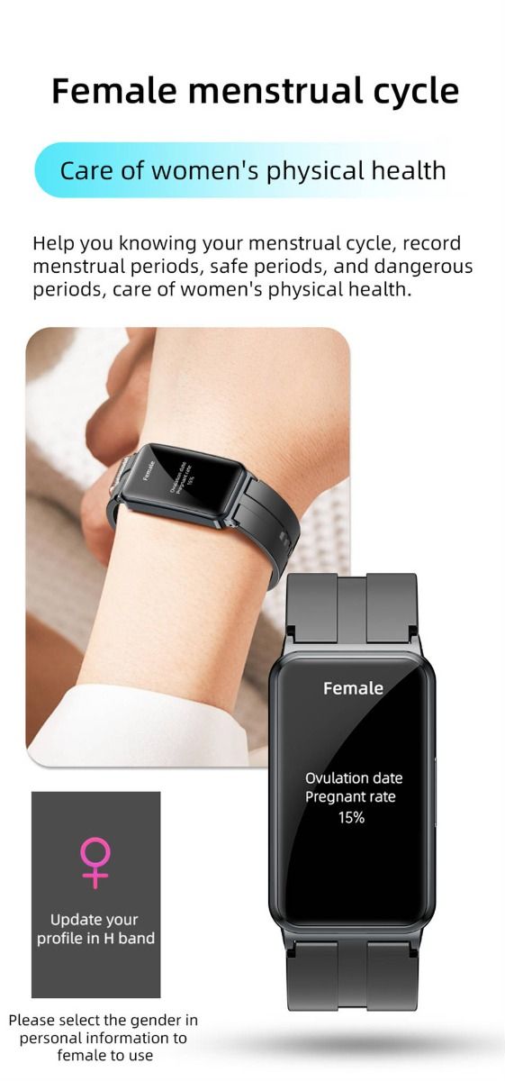 EP01 Smartwatch Bracciale Fitness Tracker: Glucosio, ECG, HRV, Cardio, Temp. 1.47" HD Impermeabile