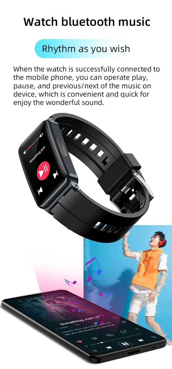 EP01 Smartwatch Bracciale Fitness Tracker: Glucosio, ECG, HRV, Cardio, Temp. 1.47" HD Impermeabile