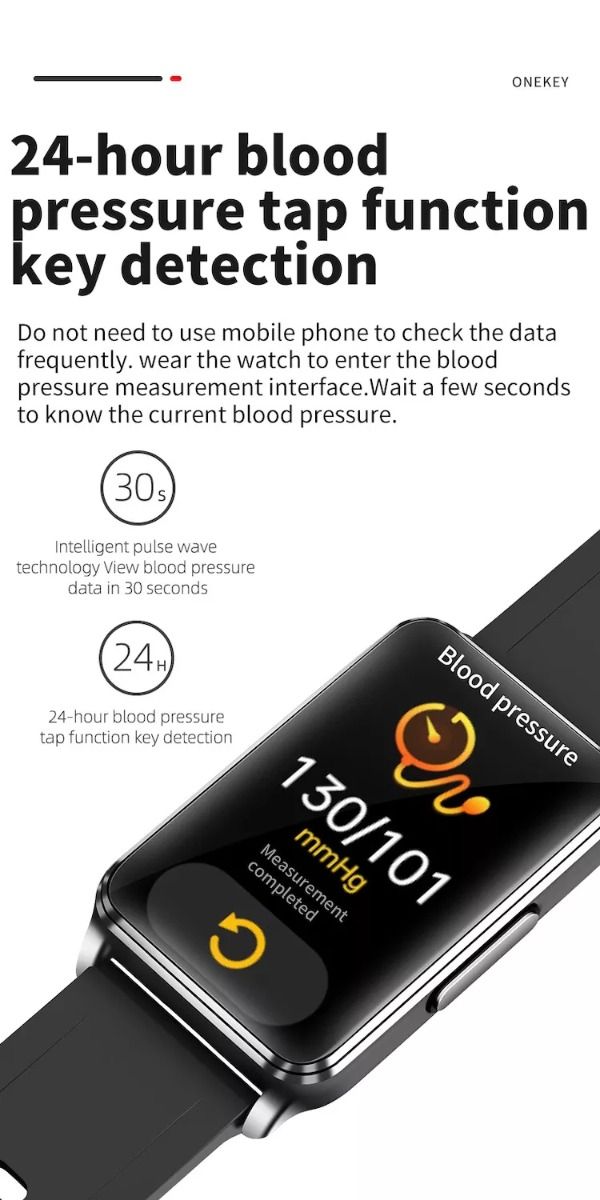 EP02 Smart Watch Glicemia Zucchero ECG HRV, Rilevamento Temperatura Cardio Smart Bracelet Band Fitness Tracker 1.57" HD Impermeabile