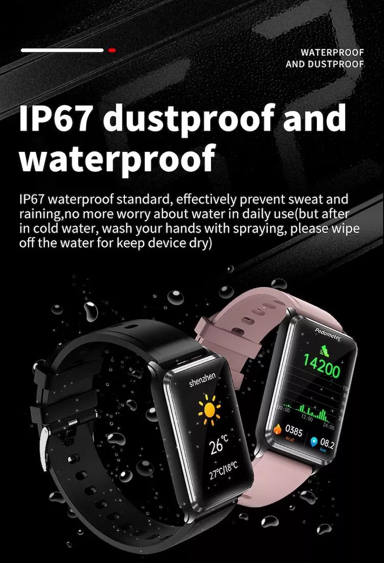 EP02 Smart Watch Glicemia Zucchero ECG HRV, Rilevamento Temperatura Cardio Smart Bracelet Band Fitness Tracker 1.57" HD Impermeabile