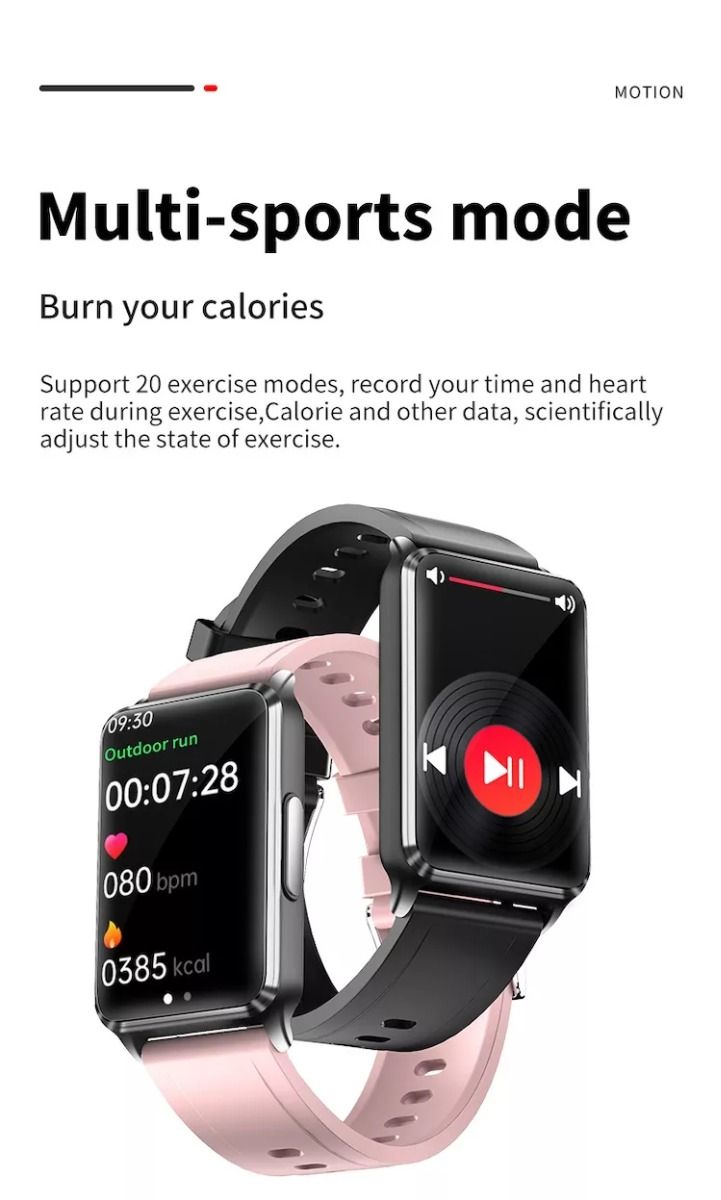 EP02 Smart Watch Glicemia Zucchero ECG HRV, Rilevamento Temperatura Cardio Smart Bracelet Band Fitness Tracker 1.57" HD Impermeabile