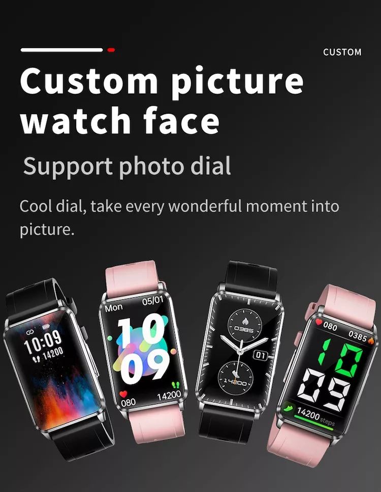 EP02 Smart Watch Glicemia Zucchero ECG HRV, Rilevamento Temperatura Cardio Smart Bracelet Band Fitness Tracker 1.57" HD Impermeabile