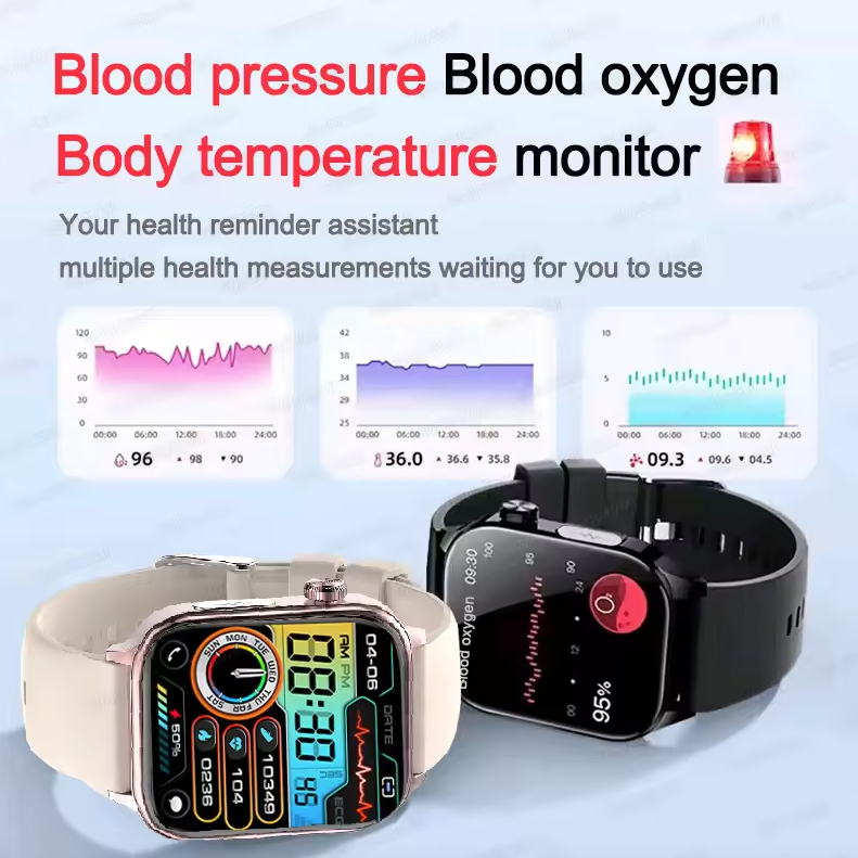 ET585 ECG+PPG AI Diagnosi Sanitaria Smartwatch Uomo Donna Orologio Lipidi Sangue BP Acido Urico Frequenza Cardiaca