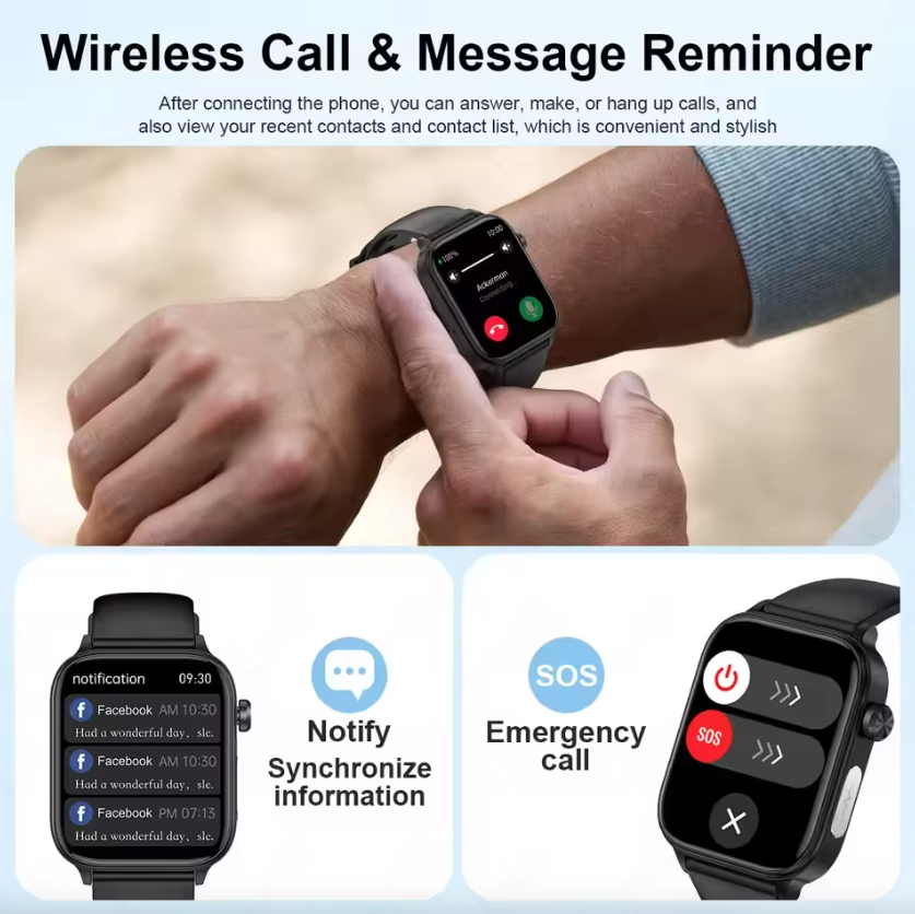 ET585 ECG+PPG AI Diagnosi Sanitaria Smartwatch Uomo Donna Orologio Lipidi Sangue BP Acido Urico Frequenza Cardiaca