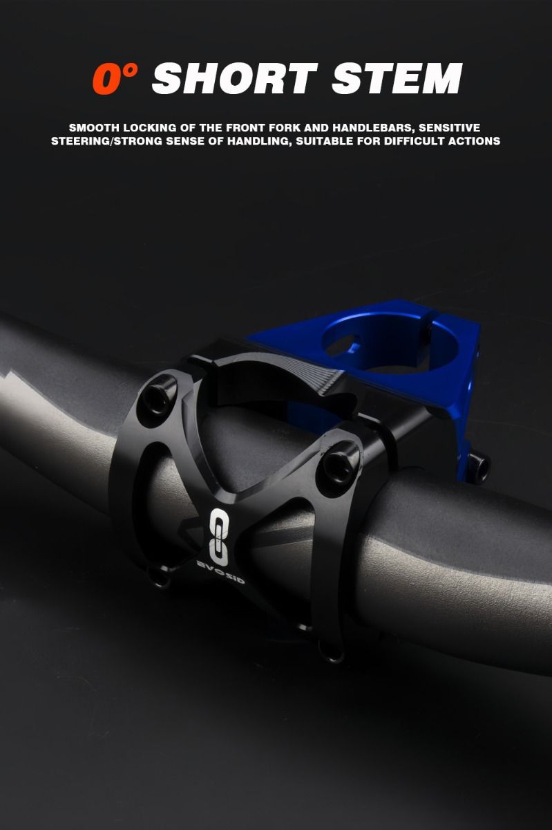 EVOSID Attacco manubrio MTB 31.6mm Regolabile Accessorio da ciclismo leggero resistente Nero Rosso Titanio