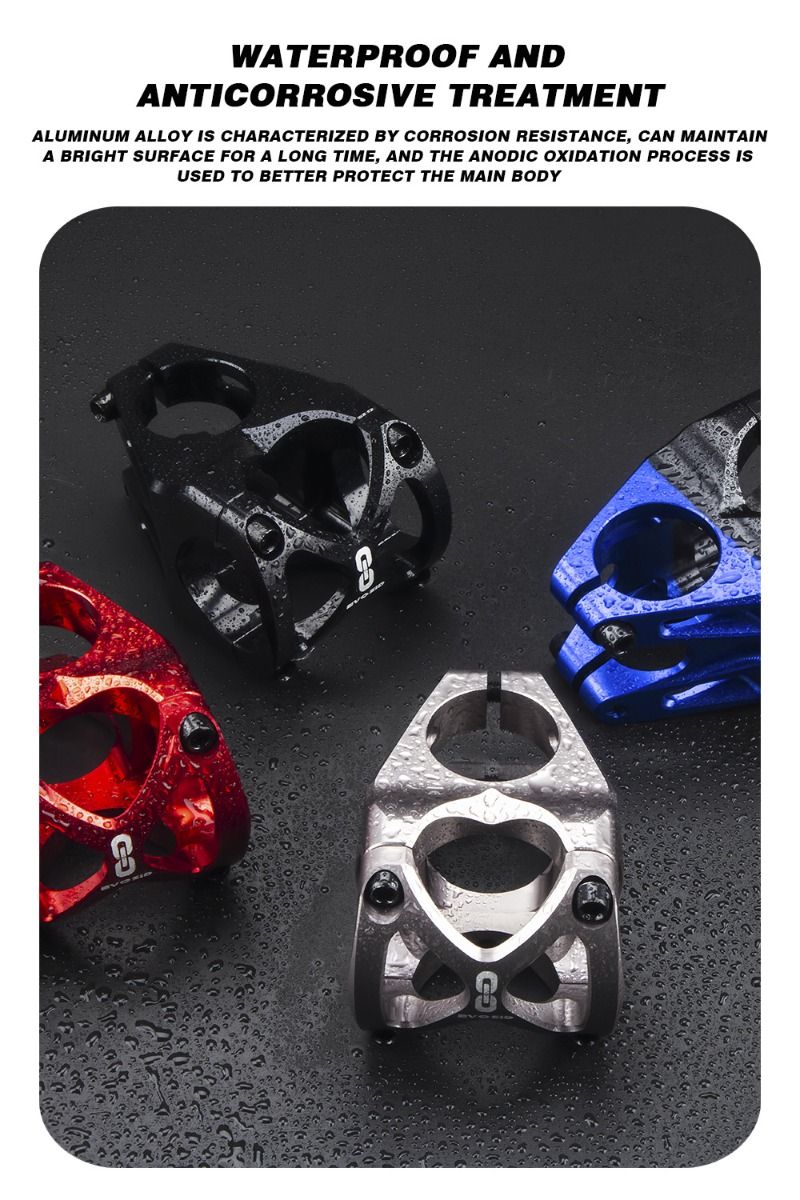 EVOSID Attacco manubrio MTB 31.6mm Regolabile Accessorio da ciclismo leggero resistente Nero Rosso Titanio