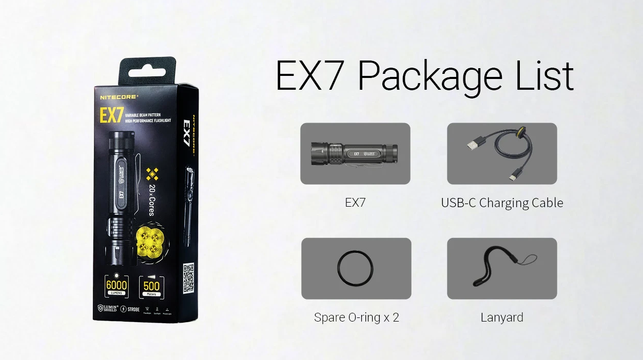 Nitecore EX7 6000 Lumen Torcia Ricaricabile USB-C