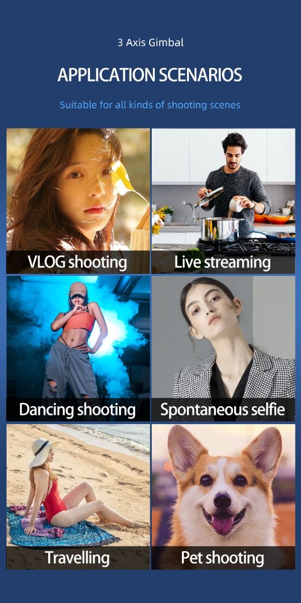 F10 Pro Stabilizzatore 3 Assi per Telefono, Gimbal per Riprese Cinematografiche su Dispositivo Mobile con Compatibilità Smartphone e Riconoscimento Facciale