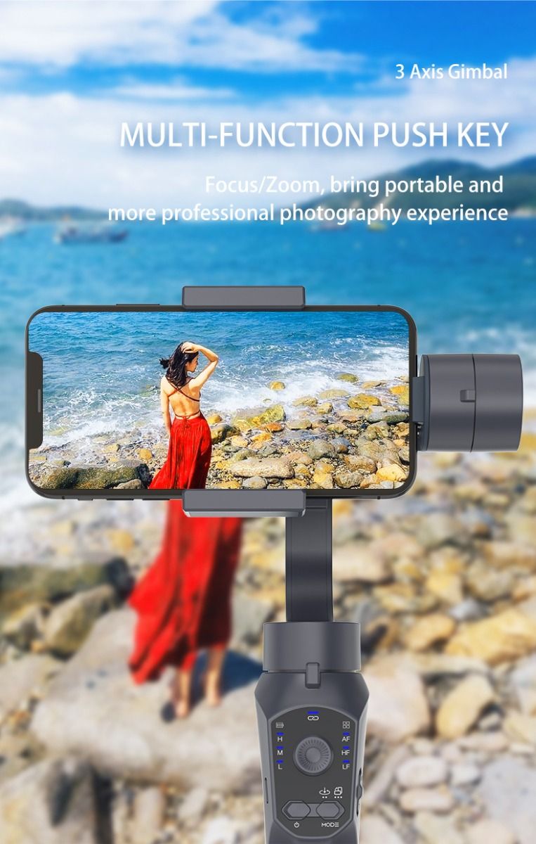 F10 Pro Stabilizzatore 3 Assi per Telefono, Gimbal per Riprese Cinematografiche su Dispositivo Mobile con Compatibilità Smartphone e Riconoscimento Facciale