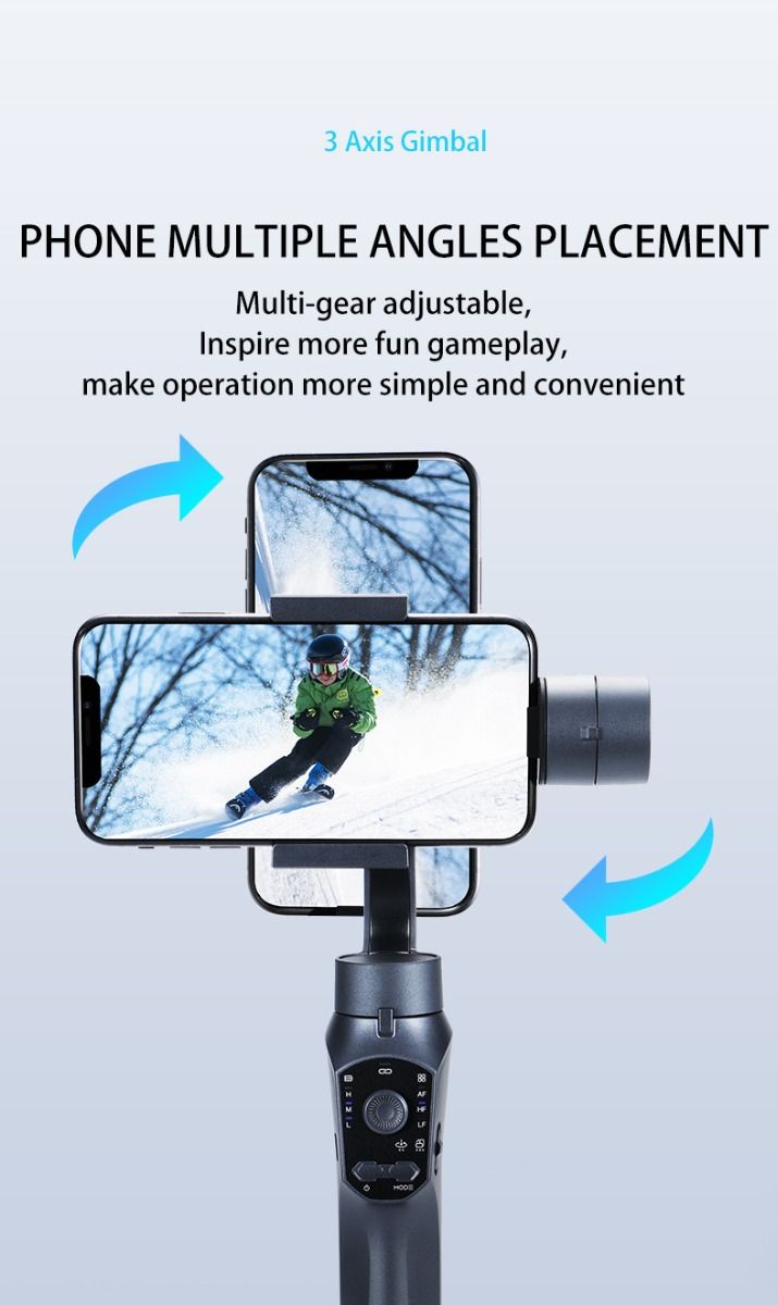 F10 Pro Stabilizzatore 3 Assi per Telefono, Gimbal per Riprese Cinematografiche su Dispositivo Mobile con Compatibilità Smartphone e Riconoscimento Facciale