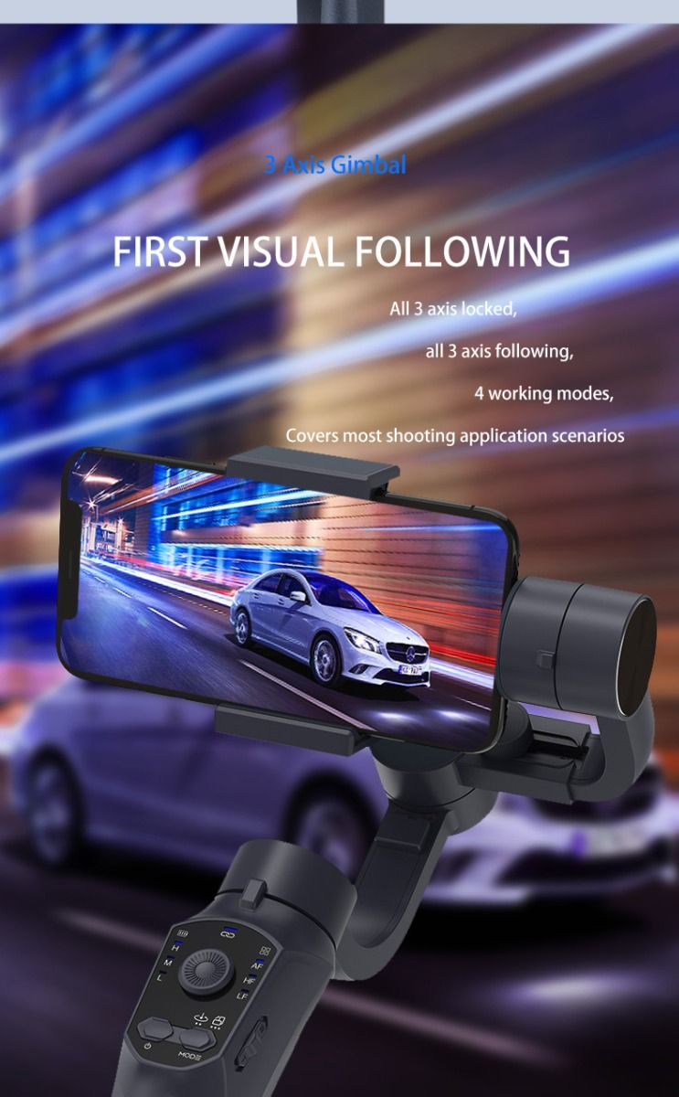 F10 Pro Stabilizzatore 3 Assi per Telefono, Gimbal per Riprese Cinematografiche su Dispositivo Mobile con Compatibilità Smartphone e Riconoscimento Facciale