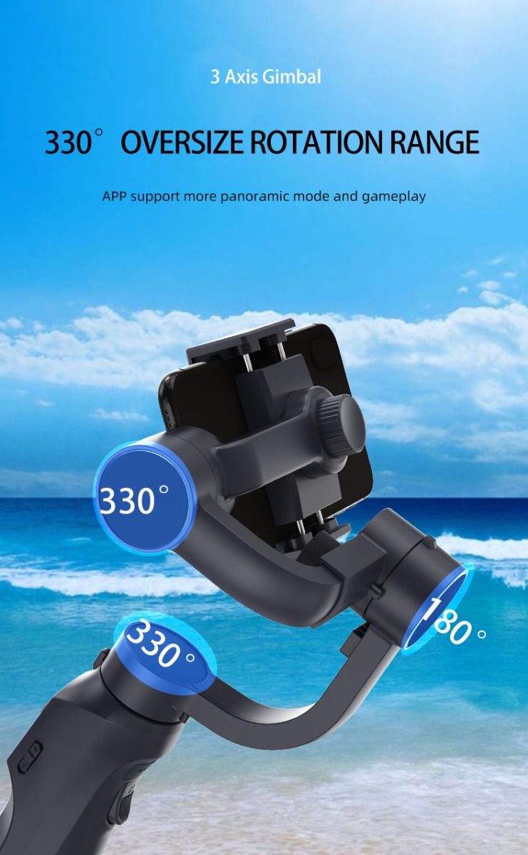 F10 Pro Stabilizzatore 3 Assi per Telefono, Gimbal per Riprese Cinematografiche su Dispositivo Mobile con Compatibilità Smartphone e Riconoscimento Facciale