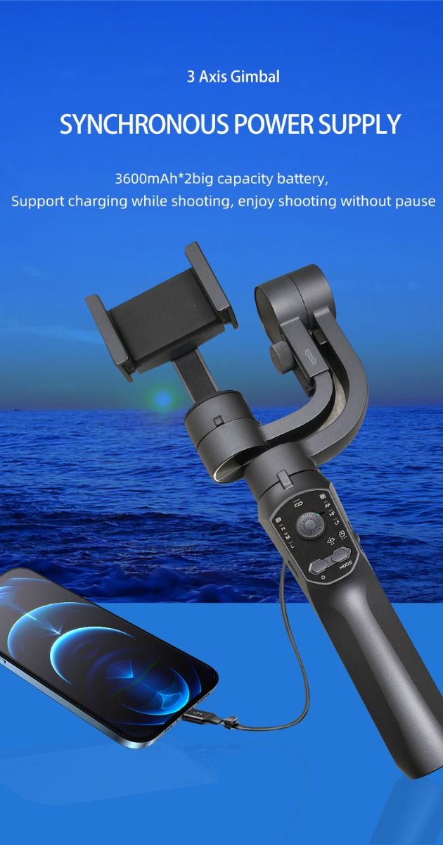 F10 Pro Stabilizzatore 3 Assi per Telefono, Gimbal per Riprese Cinematografiche su Dispositivo Mobile con Compatibilità Smartphone e Riconoscimento Facciale