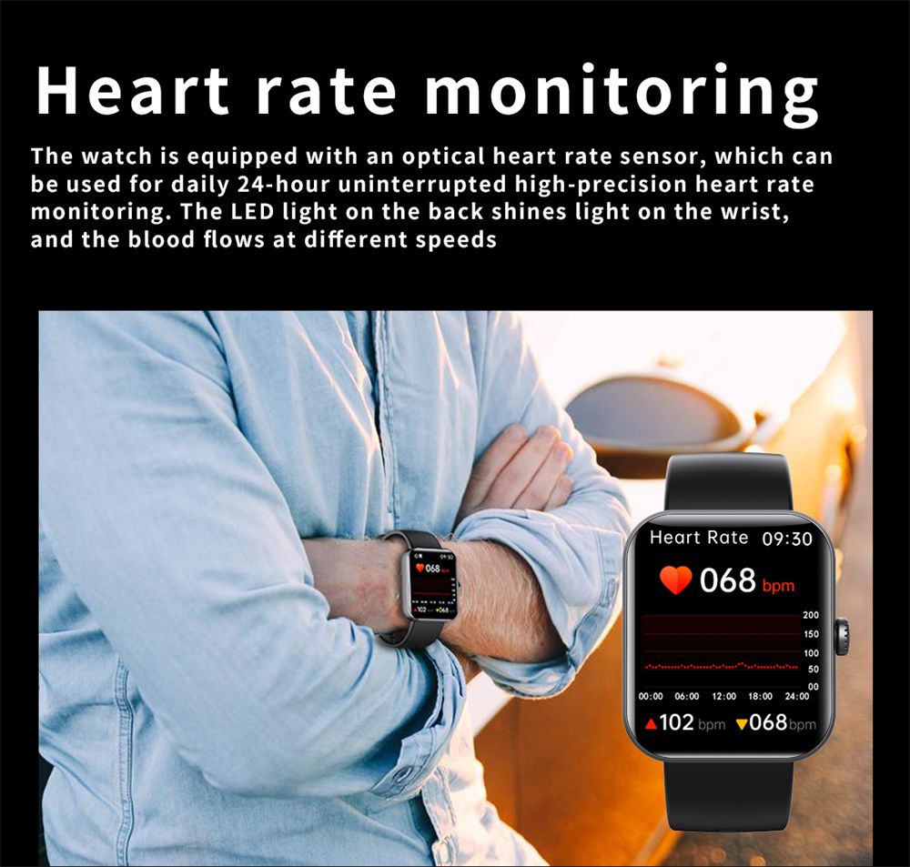 F57L Smartwatch Glicemia Pressione Sanguigna Frequenza Cardiaca Monitoraggio della Temperatura Monitoraggio Sportivo 1.91 Pollici Sn