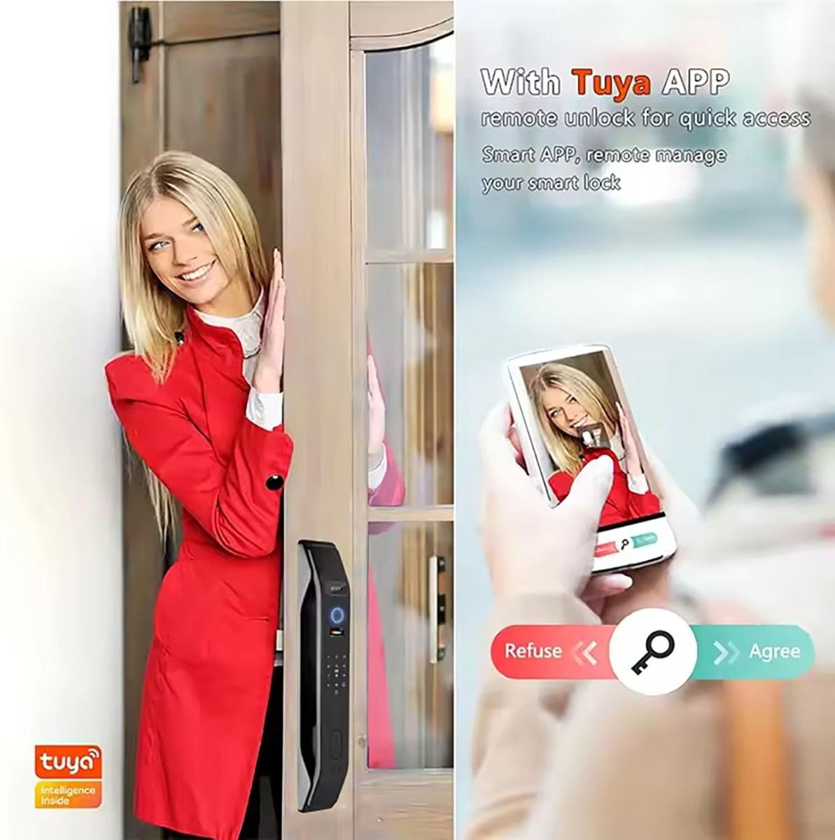 3D Face Recognition Unlock Digital Door Lock With Camera FIngerprint Password Unlock Keyless Electronic Door Lock