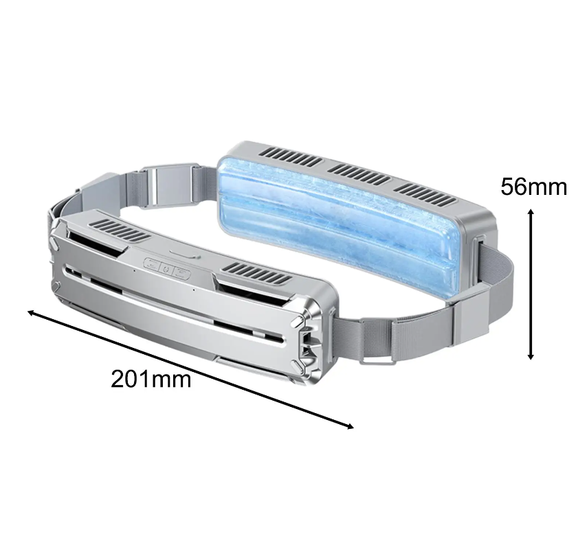 Ventilatore a cintura da vita Ice, dispositivo di raffreddamento portatile leggero per uso esterno, lavoro, ufficio, viaggi e campeggio.