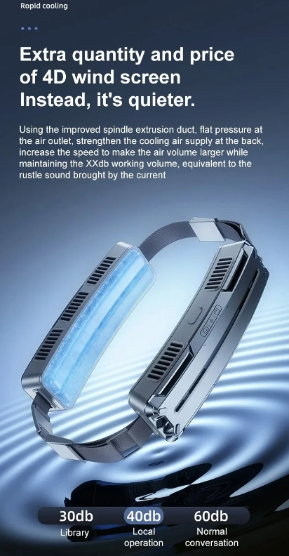 Ventilatore a cintura da vita Ice, dispositivo di raffreddamento portatile leggero per uso esterno, lavoro, ufficio, viaggi e campeggio.