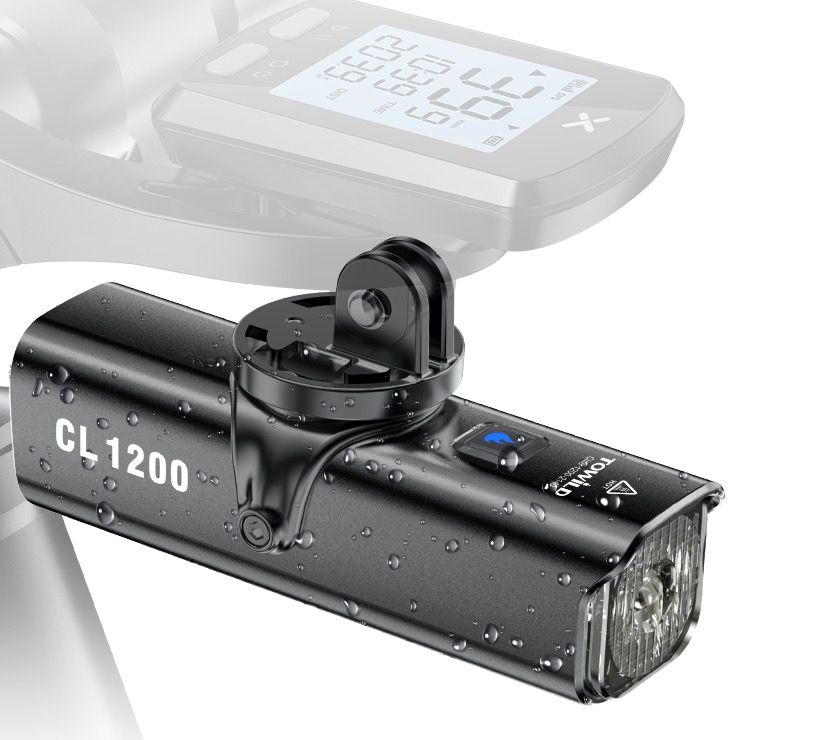 TOWILD CL1200 1200LM Luce per Bicicletta Ricaricabile USB Faro Anteriore con Telecomando Wireless per la Sicurezza Notturna in Bicicletta