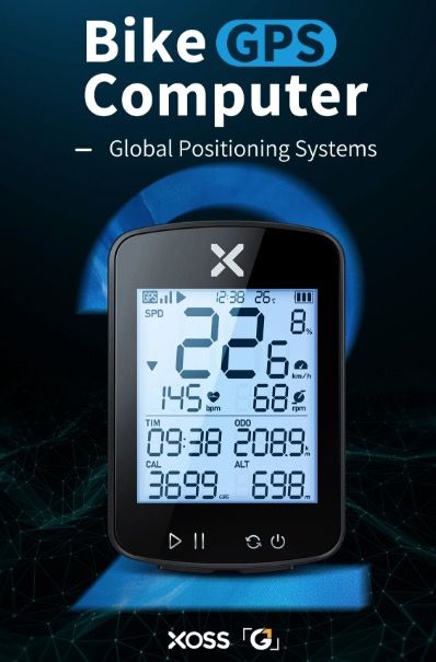 XOSS G+ G2 Ciclocomputer GPS Generazione Wireless Tachimetro Tracker con Display Personalizzato e Sensore di Frequenza Cardiaca