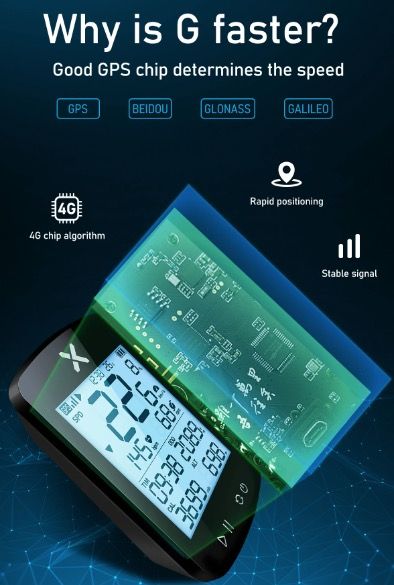 XOSS G+ G2 Ciclocomputer GPS Generazione Wireless Tachimetro Tracker con Display Personalizzato e Sensore di Frequenza Cardiaca