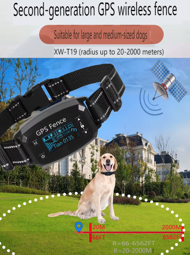 Sistema di Recinzione per Cani Senza Fili GPS Portatile con Collare GPS per Cani Installazione Facile Ampia Copertura fino a 2187 Iarde Sicurezza Animali Domestici Addestramento Avanzato