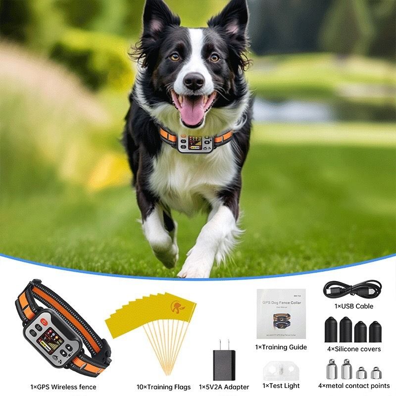 Collare GPS per Cani Recinto Invisibile e Antiabbaio Wireless, Ricaricabile e Impermeabile