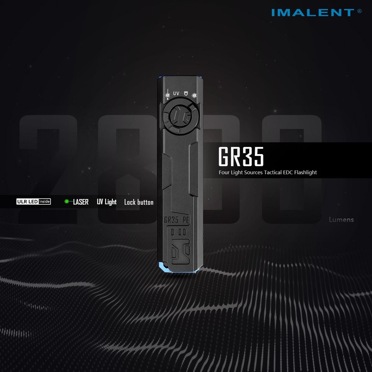 IMALENT GR35 2800 Lumens LED EDC Torcia (Verde)