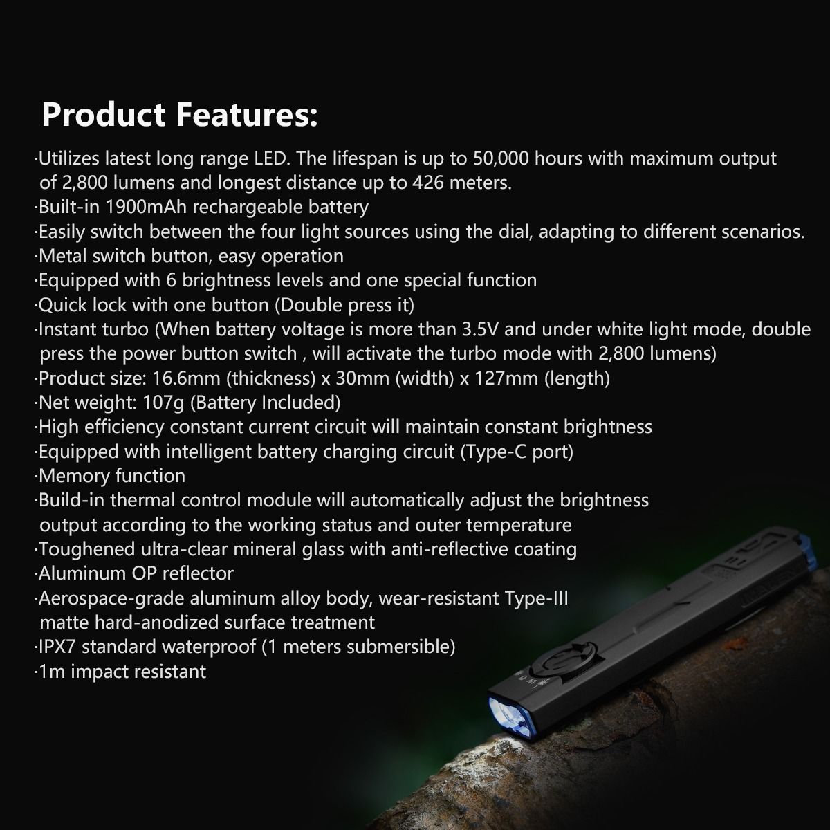 IMALENT GR35 2800 Lumens LED EDC Torcia (Verde)