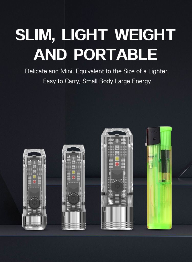 GT13 TIKI Mini Luce Portachiavi 1000 Lumen Ricaricabile USB Illuminazione Portatile per Campeggio e Uso Quotidiano