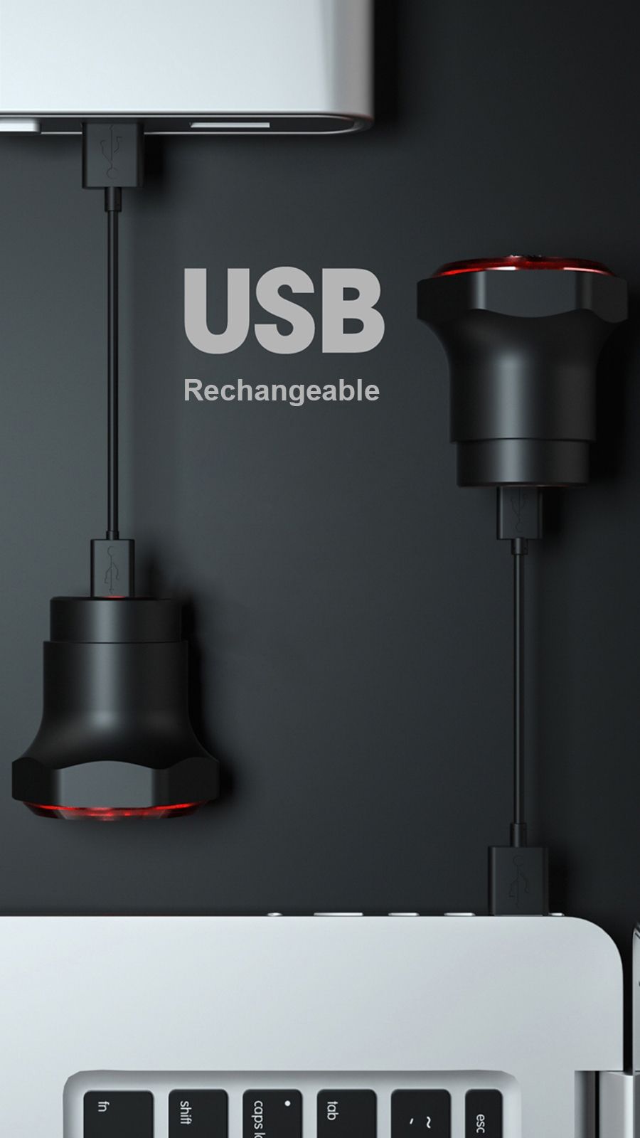 Luce posteriore intelligente per bicicletta con luce freno ad avvio e arresto automatici, ricarica USB, impermeabile IPX6, luce di sicurezza per ciclismo