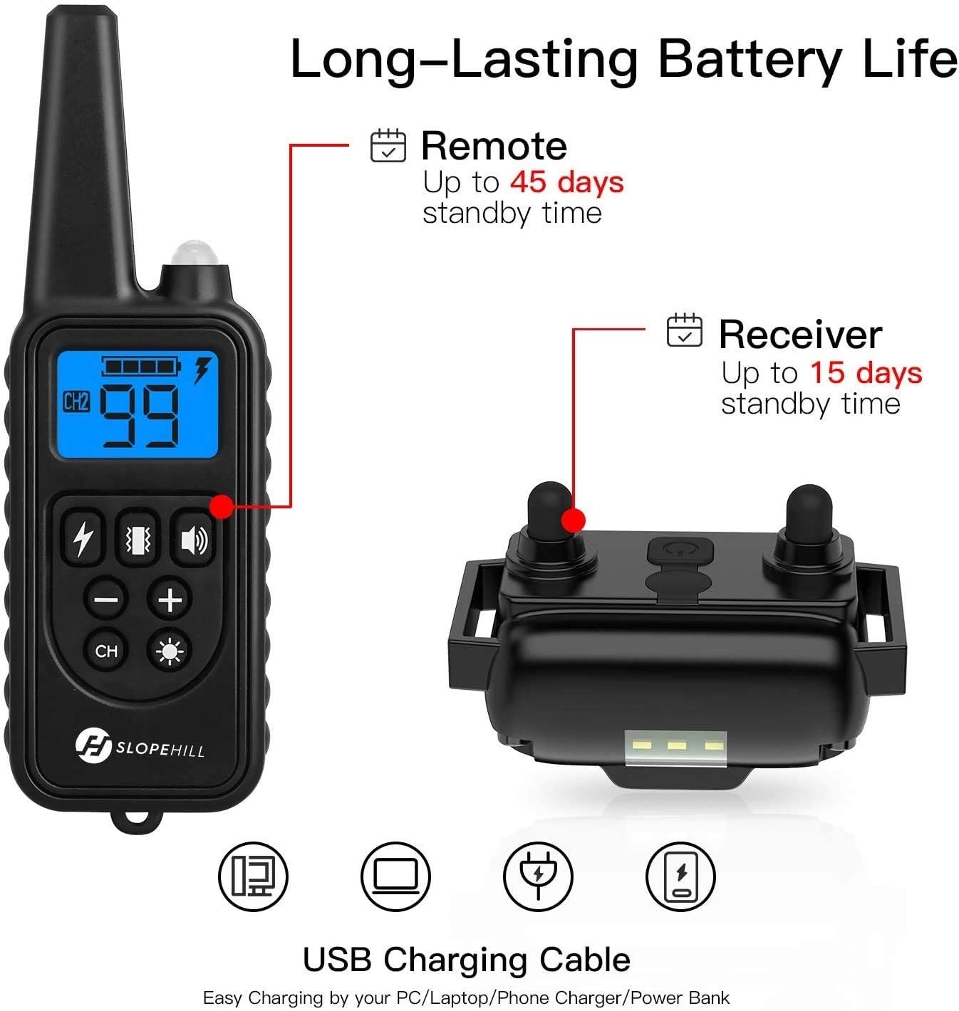 Collare Addestramento Cani Elettrico 800m con Telecomando per Animali Domestici Impermeabile Livelli Regolabili e LCD Addestramento Open Air di Tutte le Taglie 3 Modalità Disponibili