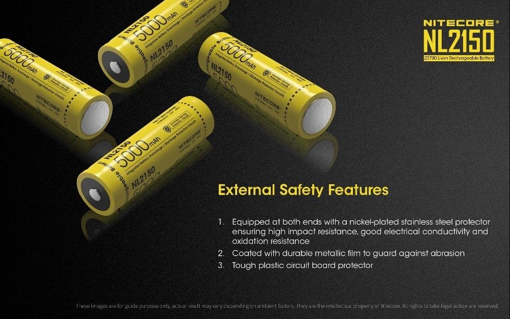 NITECORE NL2150 5000mAh 3.6V 21700 Batteria Ricaricabile per torcia ad alta potenza, drone, attrezzatura outdoor