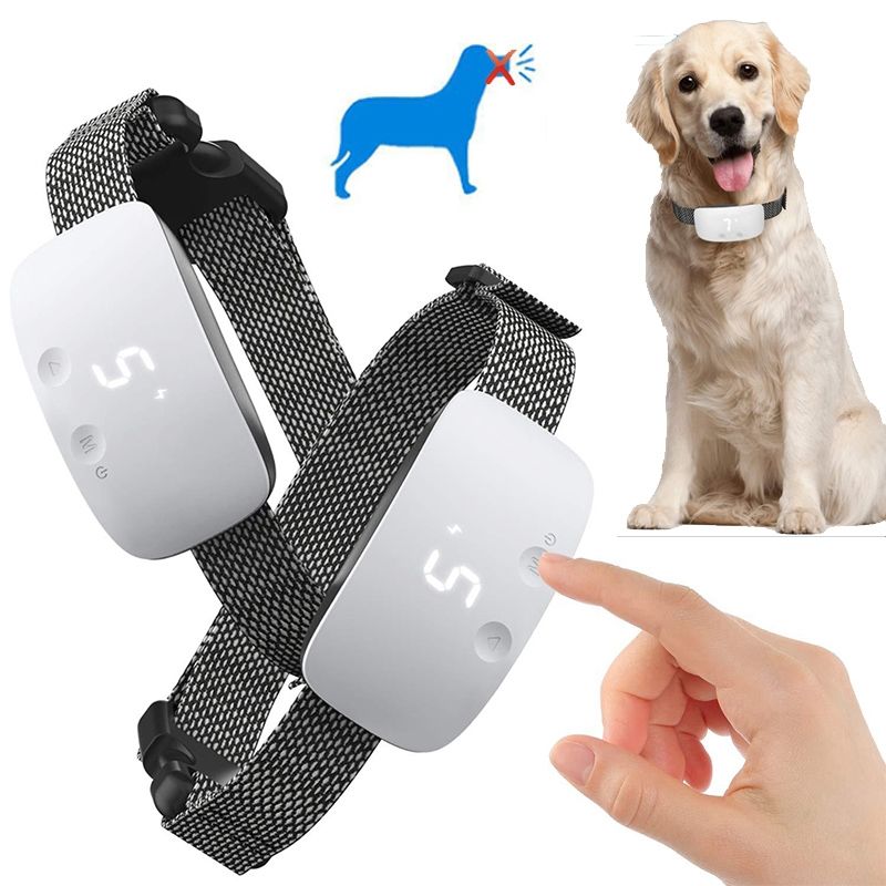 Collare Antibark Impermeabile IP67 Touch Screen Innovativo per Addestramento Cani Relazione Cane Proprietario Soluzione Abbaio Eccessivo Collare Shock Statico Ricaricabile