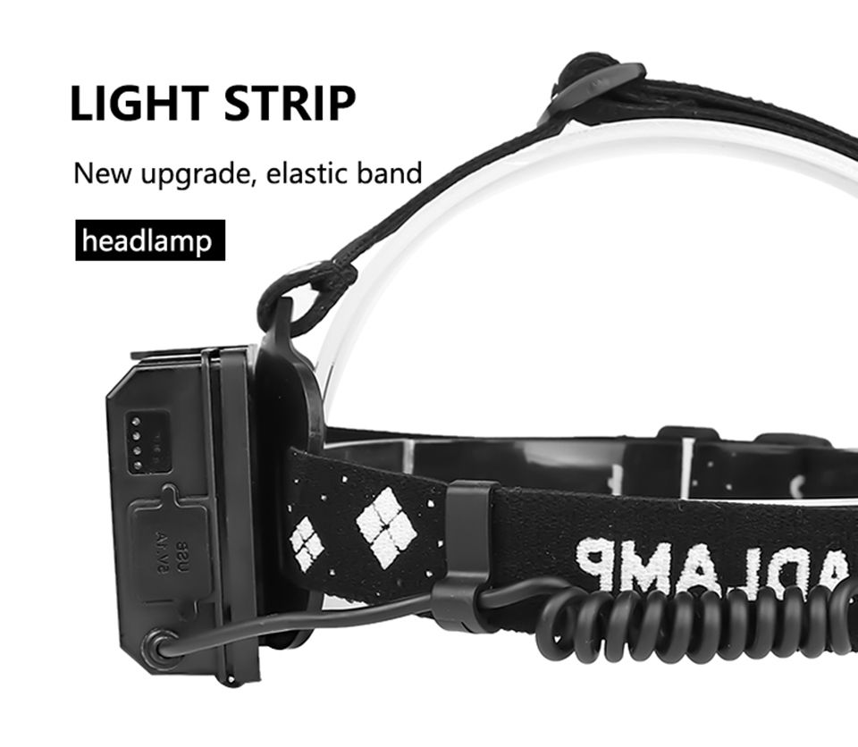 Lampada frontale LED XHP70 8000LM Ricaricabile via USB Luce da esterno Impermeabile IPX5 Modalità regolabili per Campeggio ed Escursionismo