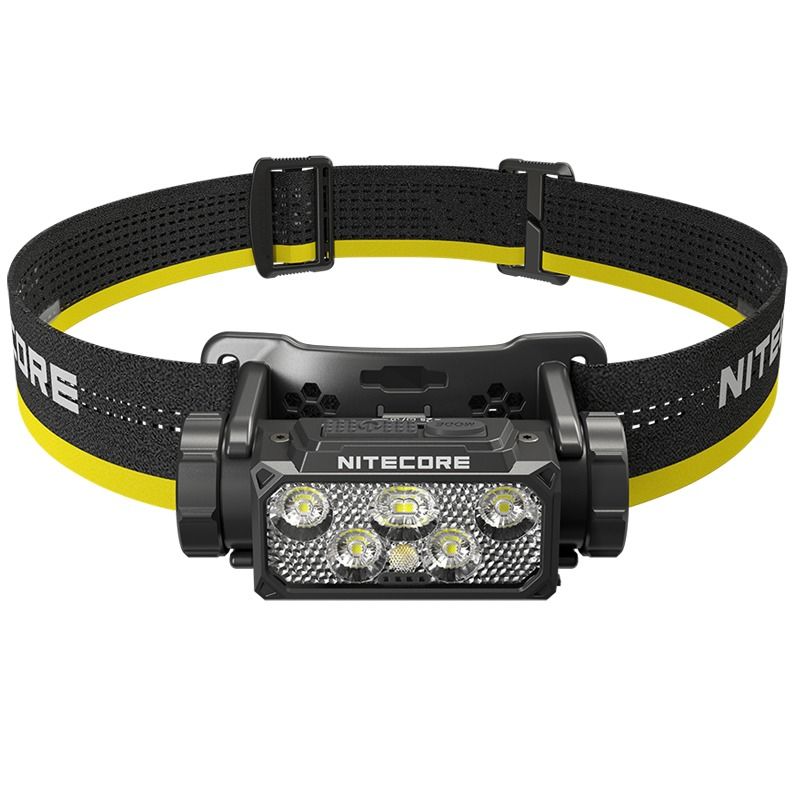 Scopri la Nitecore HC60 UHE lampada frontale ricaricabile 1600 lumen per campeggio ed escursionismo design robusto batteria di lunga autonomia per illuminazione outdoor di sicurezza e avventure