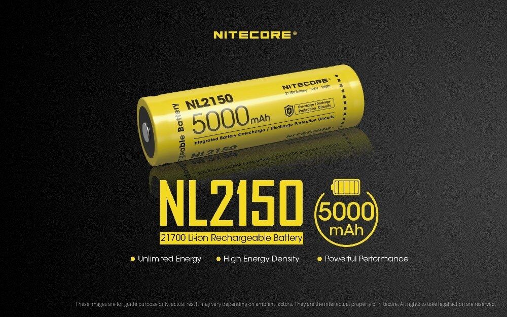 NITECORE NL2150 5000mAh 3.6V 21700 Batteria Ricaricabile per torcia ad alta potenza, drone, attrezzatura outdoor