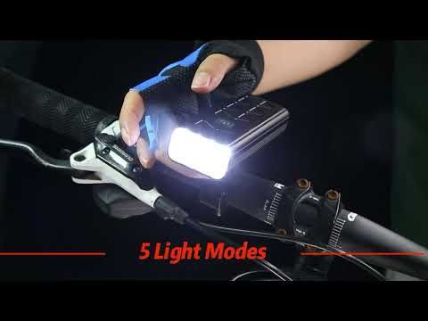 NiteBeam BR08 Luci per Bici 10000 Lumen Ricaricabile via USB Luce per Bicicletta Luminosa per Ciclismo Urbano e Sentieri di Montagna