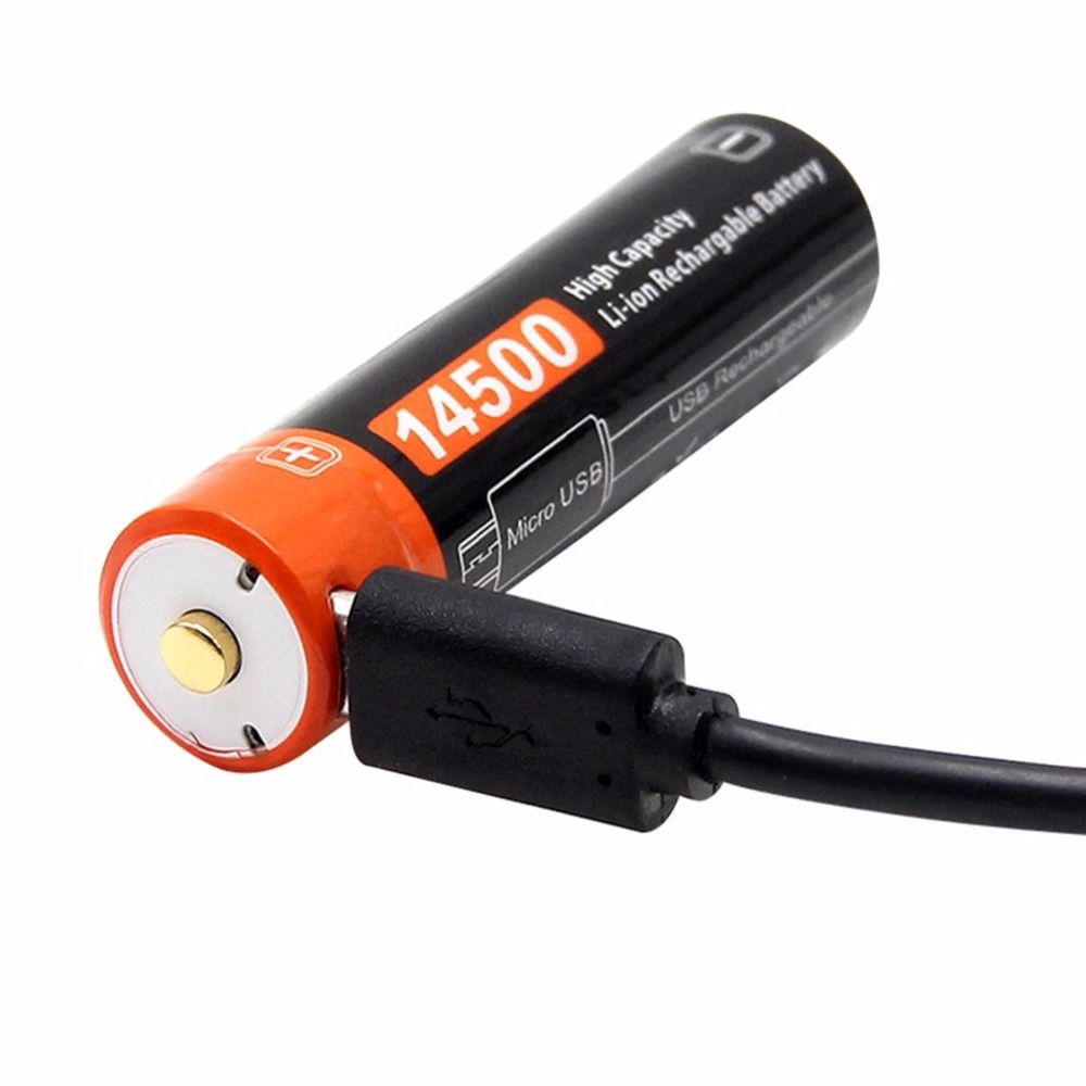 Batteria 14500 DoublePow 750mAh 3.7V Micro USB alta capacità eco-sostenibile con indicatore di ricarica LED per dispositivi elettronici qualità compatta al litio ricaricabile