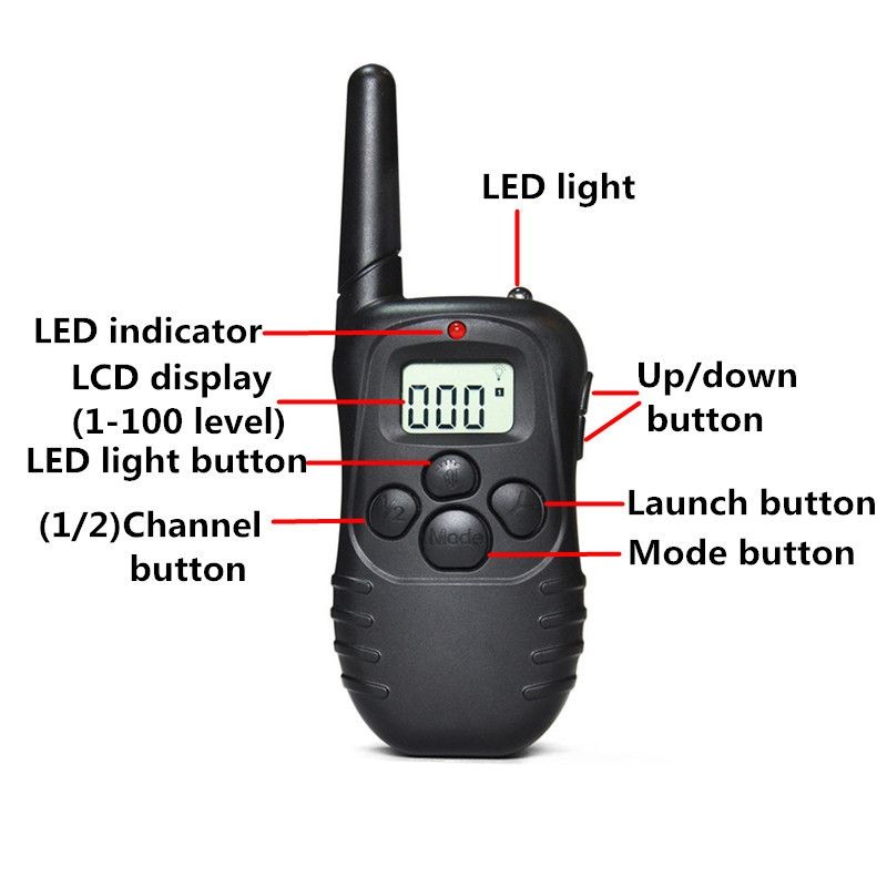 Collare addestramento cani telecomandato impermeabile telecomando LCD modalità regolabili addestra due cani vibrazione shock suono 300m per cane obbediente attrezzatura addestramento