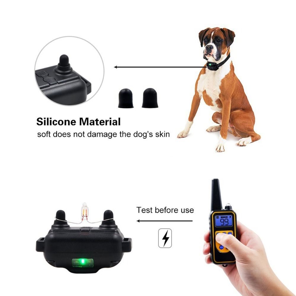 Collare Elettronico per Cani 800 Metri Telecomando Colletto Impermeabile Addestramento con Modalità Shock Vibrazione Beep Livelli Regolabili Accessorio Cane Tutte le Taglie Uso Esterno