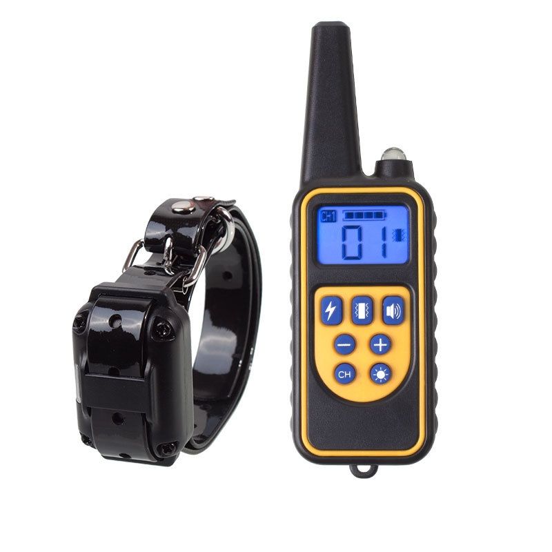 Collare elettrico per cani da addestramento da 800m, ricaricabile, impermeabile, con display LCD e livelli regolabili per l'obbedienza del cane.