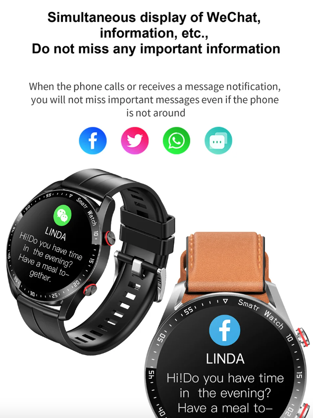 HW20 ECG+PPG Smartwatch con Chiamata Bluetooth