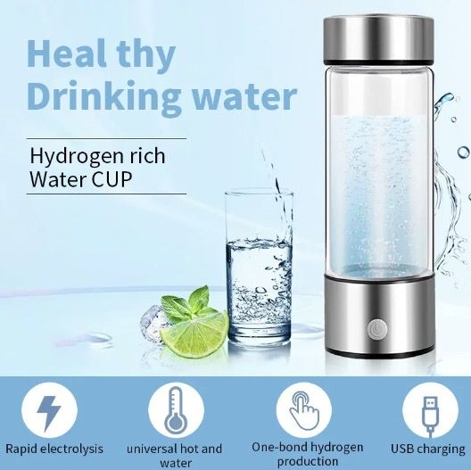 Tazza d'acqua portatile con generatore di idrogeno, ionizzatore e filtro, elegante, 420 ml, migliora l'idratazione e i livelli di antiossidanti